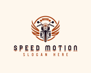 Winged Crest Motorbike logo design