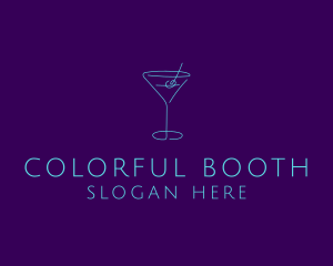 Martini Cocktail Glass logo design