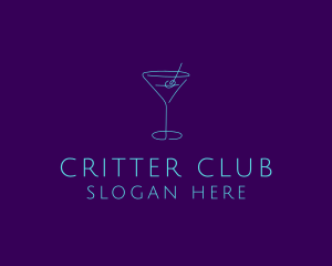 Martini Cocktail Glass logo design