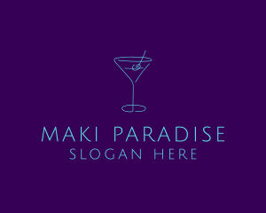 Martini Cocktail Glass logo design