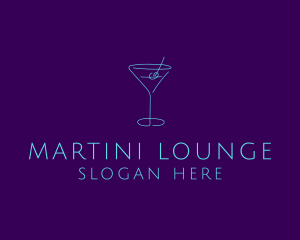 Martini Cocktail Glass logo design