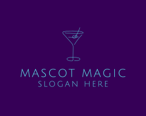 Martini Cocktail Glass logo design