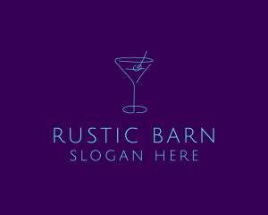 Martini Cocktail Glass logo design