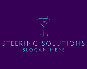 Martini Cocktail Glass logo design