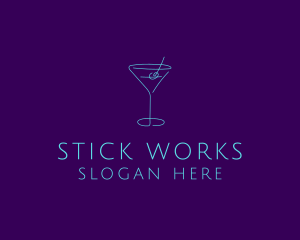 Martini Cocktail Glass logo design