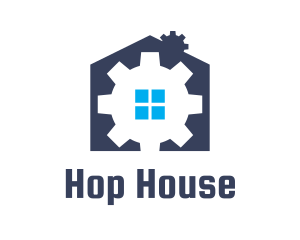 Blue Cog House logo design