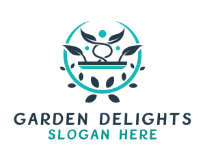 Crown Gardening Plant  logo design