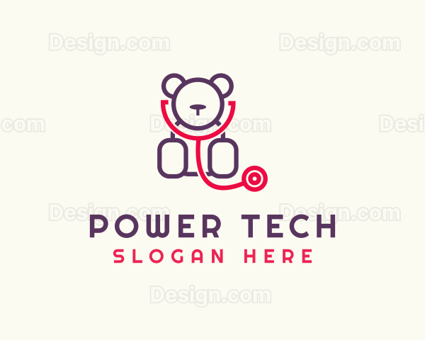 Teddy Bear Stethoscope Logo