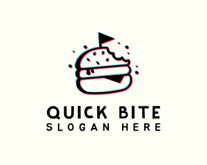 Diner Burger Anaglyph logo design