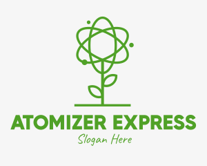 Atom Plant Outline logo design