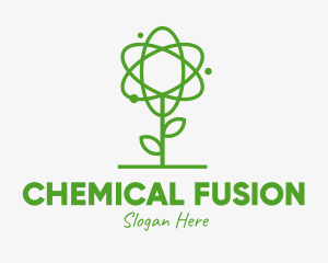 Atom Plant Outline logo design