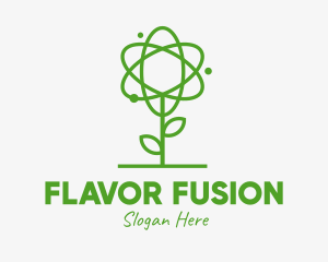 Atom Plant Outline logo design