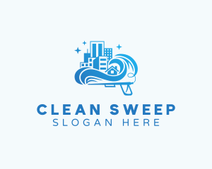 Clean Building Pressure Washing logo design