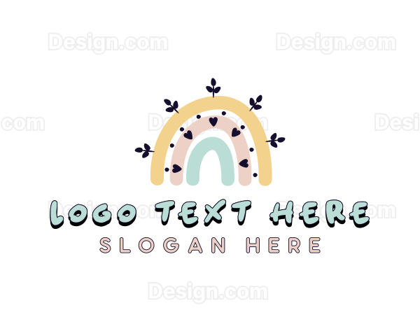 Kindergarten Rainbow Boho Logo