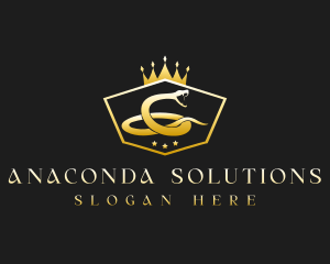 Luxury Snake Crown logo design