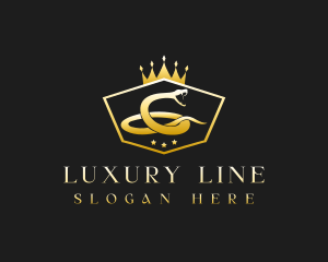 Luxury Snake Crown logo design