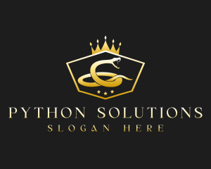 Luxury Snake Crown logo design