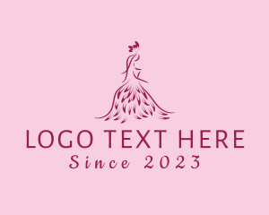 Fashion - Feather Fashion Gown logo design