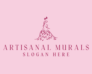 Feather Fashion Gown logo design