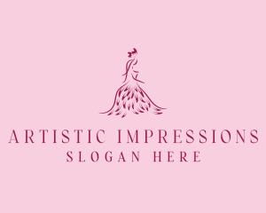 Feather Fashion Gown logo design