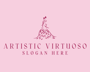 Feather Fashion Gown logo design