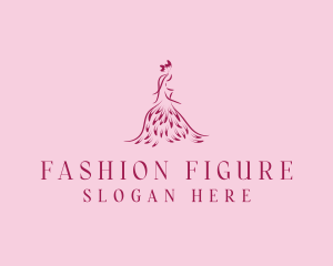 Feather Fashion Gown logo design