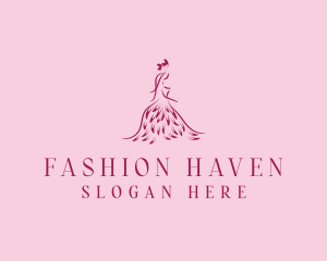 Feather Fashion Gown logo design