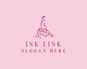 Feather Fashion Gown logo design