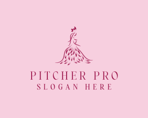 Feather Fashion Gown logo design