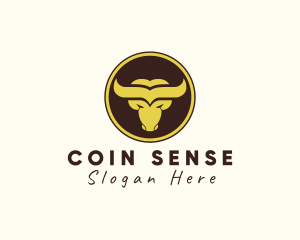 Modern Bull Coin logo design