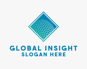 Modern Business Globe Diamond  Logo