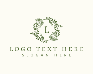 Floral Leaf Wreath logo