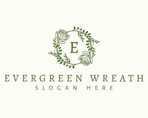 Floral Leaf Wreath logo design