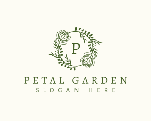 Floral Leaf Wreath logo design