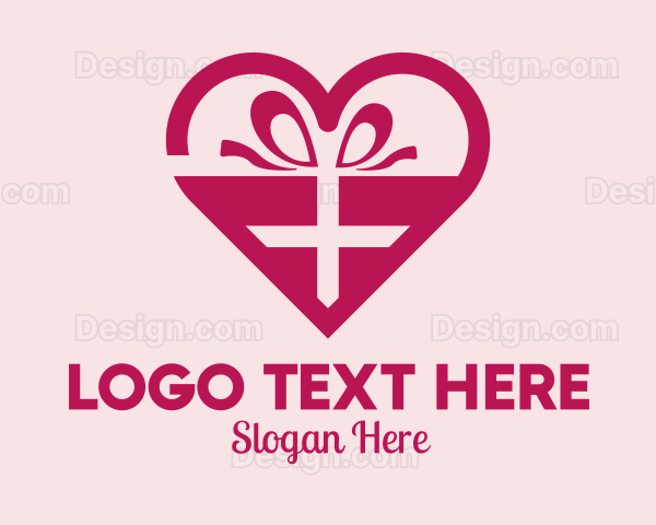 Valentine's Day Heart Present Logo