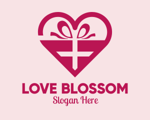 Valentine's Day Heart Present  logo design