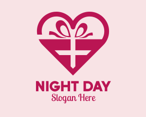 Valentine's Day Heart Present  logo design