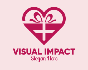 Valentine's Day Heart Present  logo design