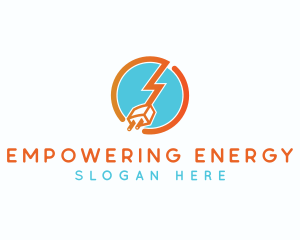 Plug Electricity Lightning logo design