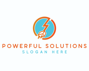 Plug Electricity Lightning logo design