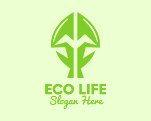 Green Growing Plant logo design