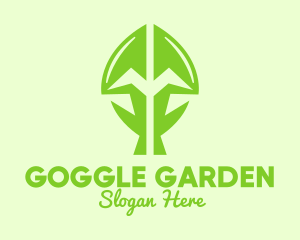 Green Growing Plant logo design