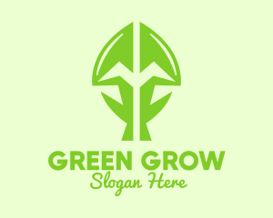 Green Growing Plant logo design