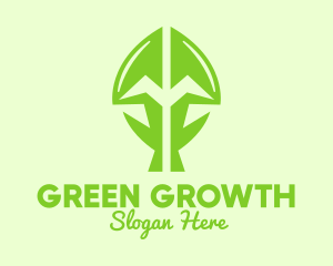 Green Growing Plant logo design