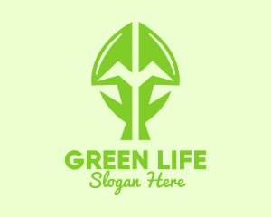 Green Growing Plant logo design