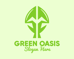 Green Growing Plant logo design