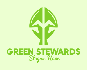 Green Growing Plant logo design