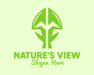 Green Growing Plant logo design