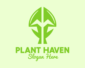 Green Growing Plant logo design