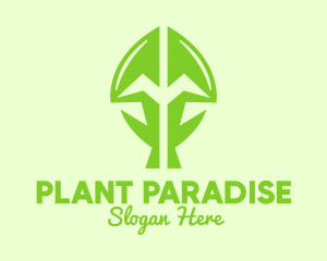 Green Growing Plant logo design